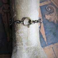 One Heart One Soul Bracelet w/Rare Antique French Bronze Medals,Way of The Cross Medallion,Antique Rock Crystal
