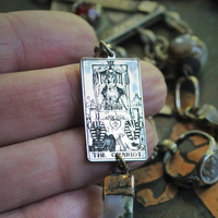 The Journey Necklace w/Antique Kuchi Gypsy Findings,Sterling The Chariot Tarot Medal,Antique Sterling Found Child's Ring +Much More!
