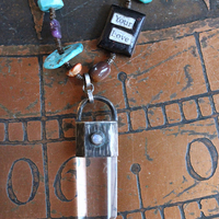 Mind, Body, Spirit Necklace Set w/Sterling Capped Water Clear Quartz Point,Butter Soft Leather Tassel & Amazing Antique Indian Beads