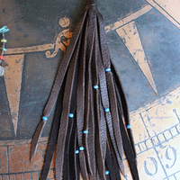 Mind, Body, Spirit Necklace Set w/Sterling Capped Water Clear Quartz Point,Butter Soft Leather Tassel & Amazing Antique Indian Beads