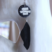 That Bird is Me Earrings with Sterling Capped Raven Feathers,Unique Onyx Findings,Sterling Earring Leverbacks