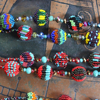 5 Piece Hand Made Seed and Glass Bead Bracelet and Necklace Set with Strong Magnetic Closures- can be connected to any desired length!
