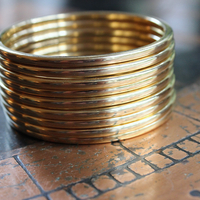 Set of 9 Milot Italy 14K Gold Bangle Bracelets
