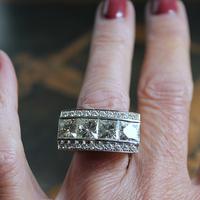 Custom Made One of a Kind 14 White Gold Certified Charles and Colvard 10.48 Carat Moissanite Ring