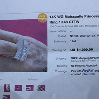 Custom Made One of a Kind 14 White Gold Certified Charles and Colvard 10.48 Carat Moissanite Ring