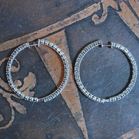 14K White Gold 7 Carat Moissanite Hoop Earrings - 50% OFF with purchase of Moissanite Ring!