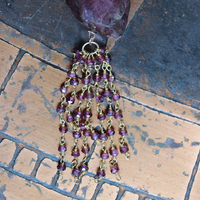 NEW! Large Checkerboard Faceted Deep Pink Tourmaline Gemstone Necklace with 14K Gold Filled Pink Tourmaline Tassel & Chain