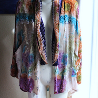 NEW! Vintage URU by Kristine St. Rrik Art to Wear Silk Velvet Short Duster