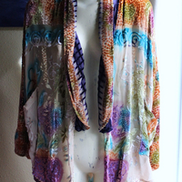 NEW! Vintage URU by Kristine St. Rrik Art to Wear Silk Velvet Short Duster