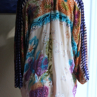 NEW! Vintage URU by Kristine St. Rrik Art to Wear Silk Velvet Short Duster