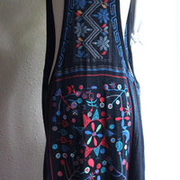 NEW! Vintage Biya by Johnny Was Long Embroidered Open Front Vest with Front Pockets