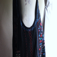 NEW! Vintage Biya by Johnny Was Long Embroidered Open Front Vest with Front Pockets