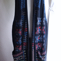 NEW! Vintage Biya by Johnny Was Long Embroidered Open Front Vest with Front Pockets