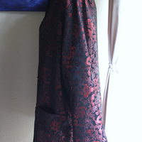 NWOT Authentic Traditional Vietnamese Red and Black Dragon Brocade and Frog Closure Jacket 