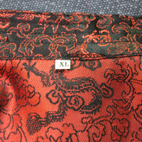 NWOT Authentic Traditional Vietnamese Red and Black Dragon Brocade and Frog Closure Jacket 