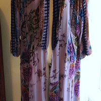 NEW! RARE Vintage Hand Dyed Silk Velvet URU Duster with Shawl Collar, Patch Pockets