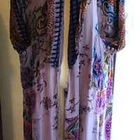 NEW! RARE Vintage Hand Dyed Silk Velvet URU Duster with Shawl Collar, Patch Pockets