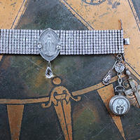 All  Around Us Bracelet with Multi Row Sterling White Zircon Bracelet, Rare Master Engraved Flaming Sacred Heart Sterling Nun's Cross & More!