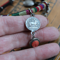 Set of 5 Woven Serape Textile & Sterling Stacking Bracelets with Multiple Drops & Dangles - lots of Sterling & Unique Pieces!