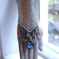 The Heirophant Wide Sterling Weave Cuff Bracelet with Heart Shaped Glass Pillars of Creation,Sterling Engraved Heirophant Medal, Sterling Stars & More!