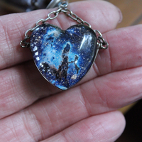 The Heirophant Wide Sterling Weave Cuff Bracelet with Heart Shaped Glass Pillars of Creation,Sterling Engraved Heirophant Medal, Sterling Stars & More!