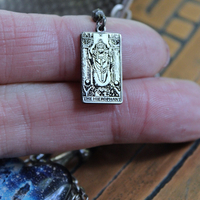 The Heirophant Wide Sterling Weave Cuff Bracelet with Heart Shaped Glass Pillars of Creation,Sterling Engraved Heirophant Medal, Sterling Stars & More!