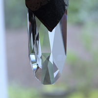 Asymmetrical Hand Painted Clouds Thangka Pouch with Far Infrared Light Healing Tower, Antique Cloud Shaped Drops & Tiny Orbs