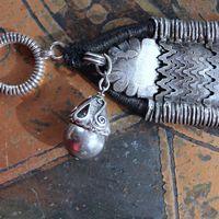 How to Fly Bracelet with Old Sterling Cuff, Sterling Cross, Raven Wing,Glass Quote Vessel & Sterling Capped Bead