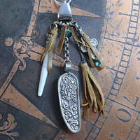 NEW! One Life Before You Necklace with Unique Painted Carved Bone Feather, Cross, Premium Distressed Leather Ties, Sterling Chain & More!