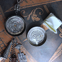 NEW! The Other Eye Necklace with Unusual Antique Pocket Watch Container, Sterling Findings,Vintage Palmistry Medal, All Seeing Eye Connector & More!