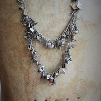 SOLD SOLD  SOLD to L Extraordinary Vintage & Antique Sterling Charm Necklace LOADED with Rare,Unique, and Unusual Charms