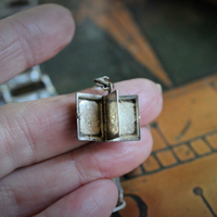 SOLD to C Exquisite Vintage 1950's Japan Emerald Cut Step Faceted Rock Crystal Bracelet w/Rare Antique 16th Century St. Stanislaus Relic,Antique Sterling Engraved Puffy Heart and Photo Locket + More!