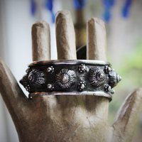Gypsy Soul Cuff Bracelet w/Antique Etrusceana Silver Buckle Cuff, Antique Sterling Locket w/Saint Sarah of the Gypsies Image,Sterling 'The Magician' Tarot Medal & Much More!