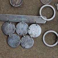 Amazing Antique Love Token Collection with 29 Engraved Tokens, One Engraved Connector and Sterling Links