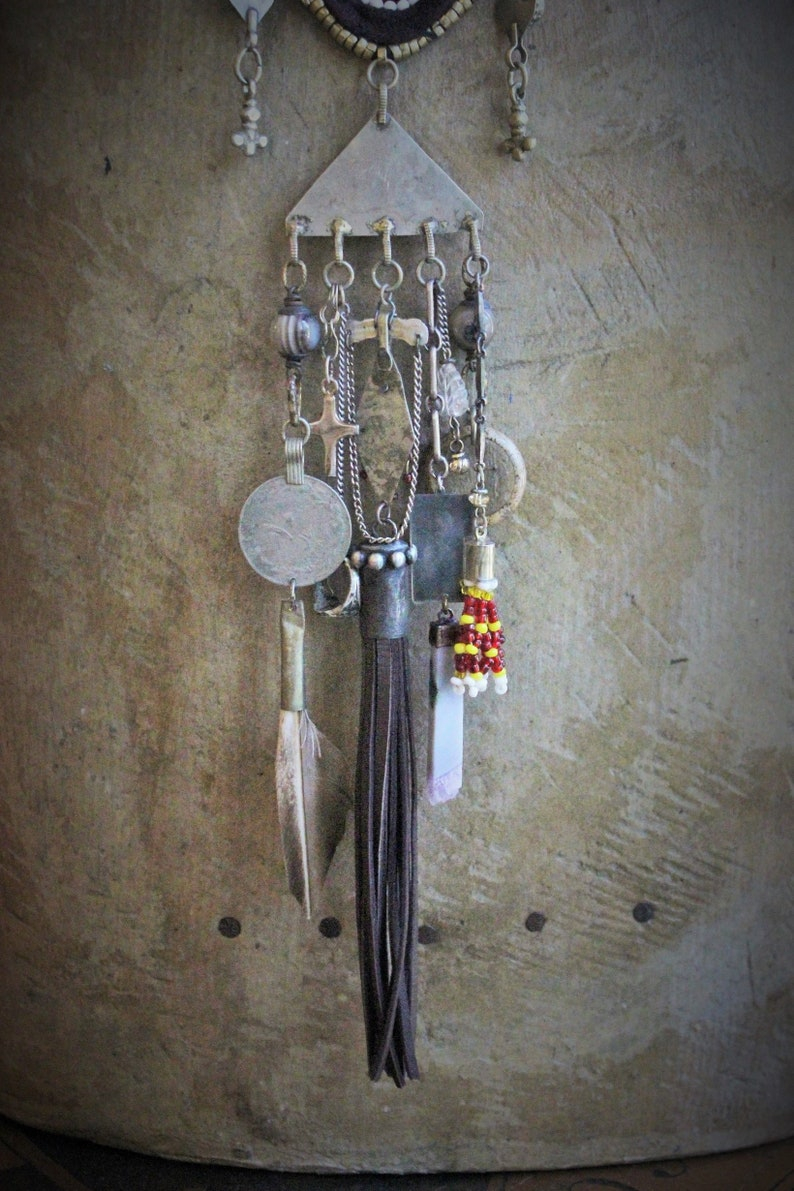 The Journey Necklace w/Antique Kuchi Gypsy Findings,Sterling The Chariot Tarot Medal,Antique Sterling Found Child's Ring +Much More!
