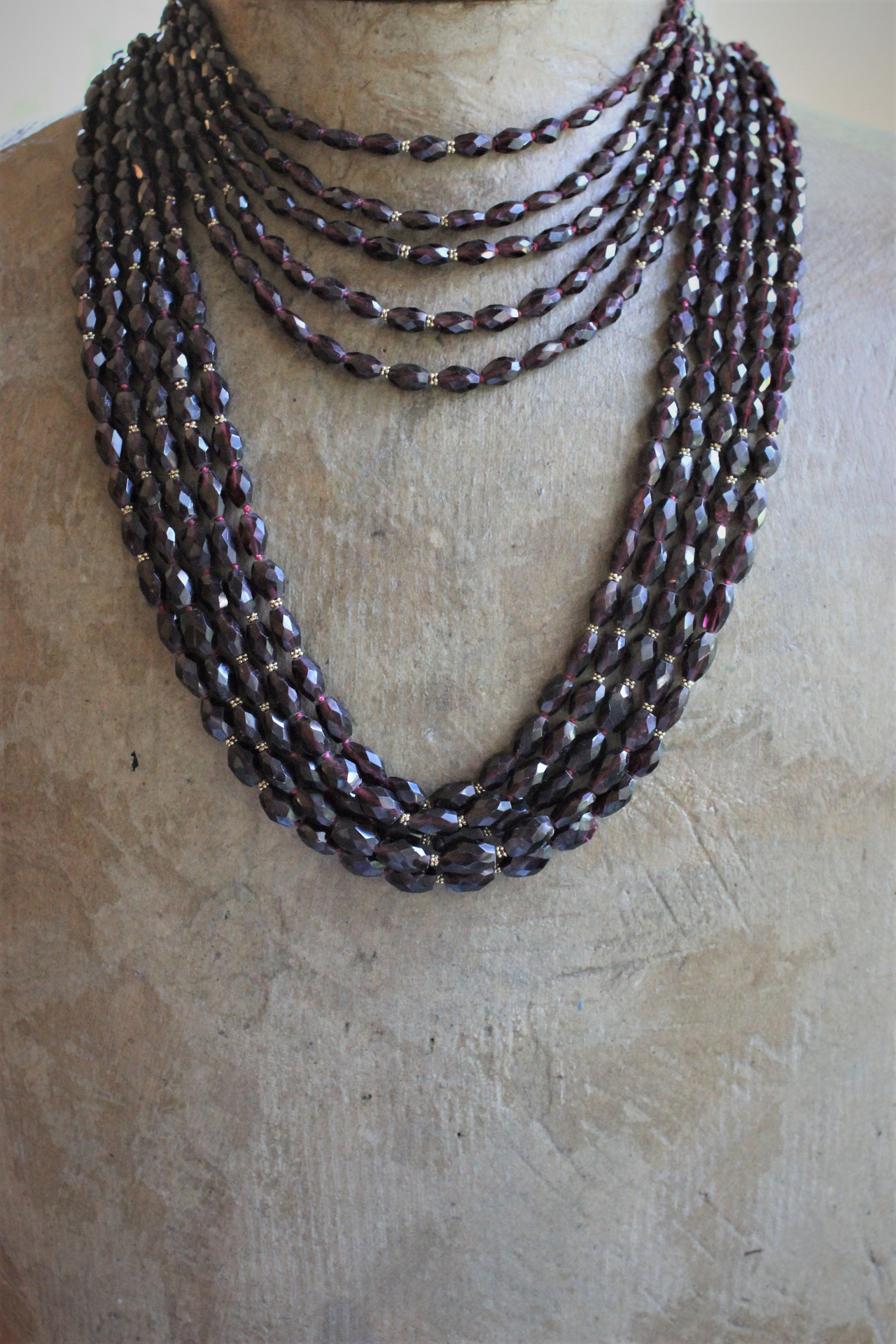 SOLD to J Incredible Faceted Pyrope Garnet Set with 2 Necklaces & 2 Bracelets, 14K Beads and Clasps