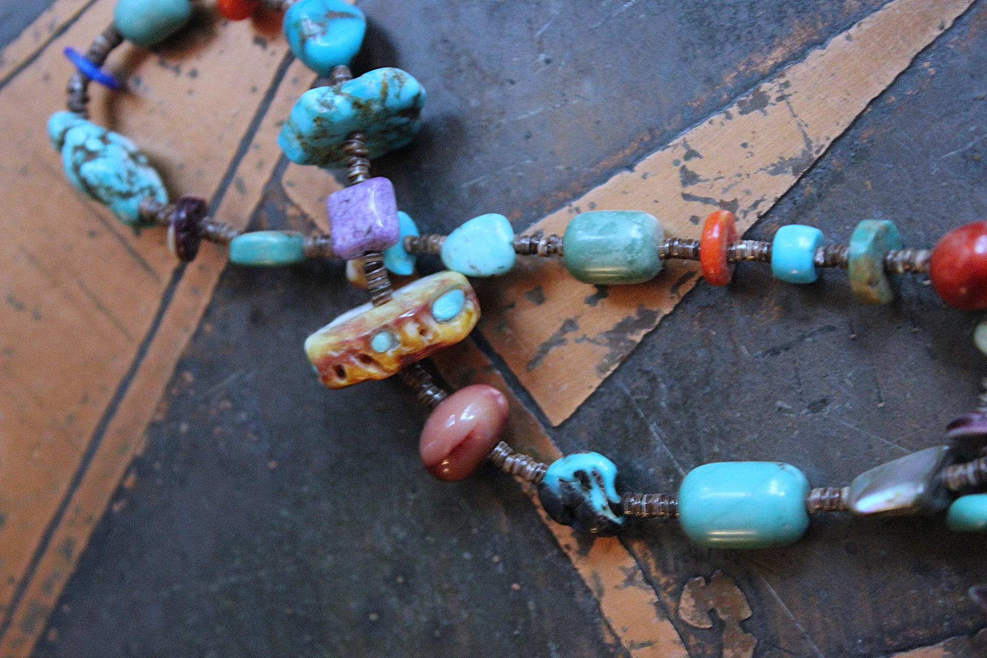Mind, Body, Spirit Necklace Set w/Sterling Capped Water Clear Quartz Point,Butter Soft Leather Tassel & Amazing Antique Indian Beads