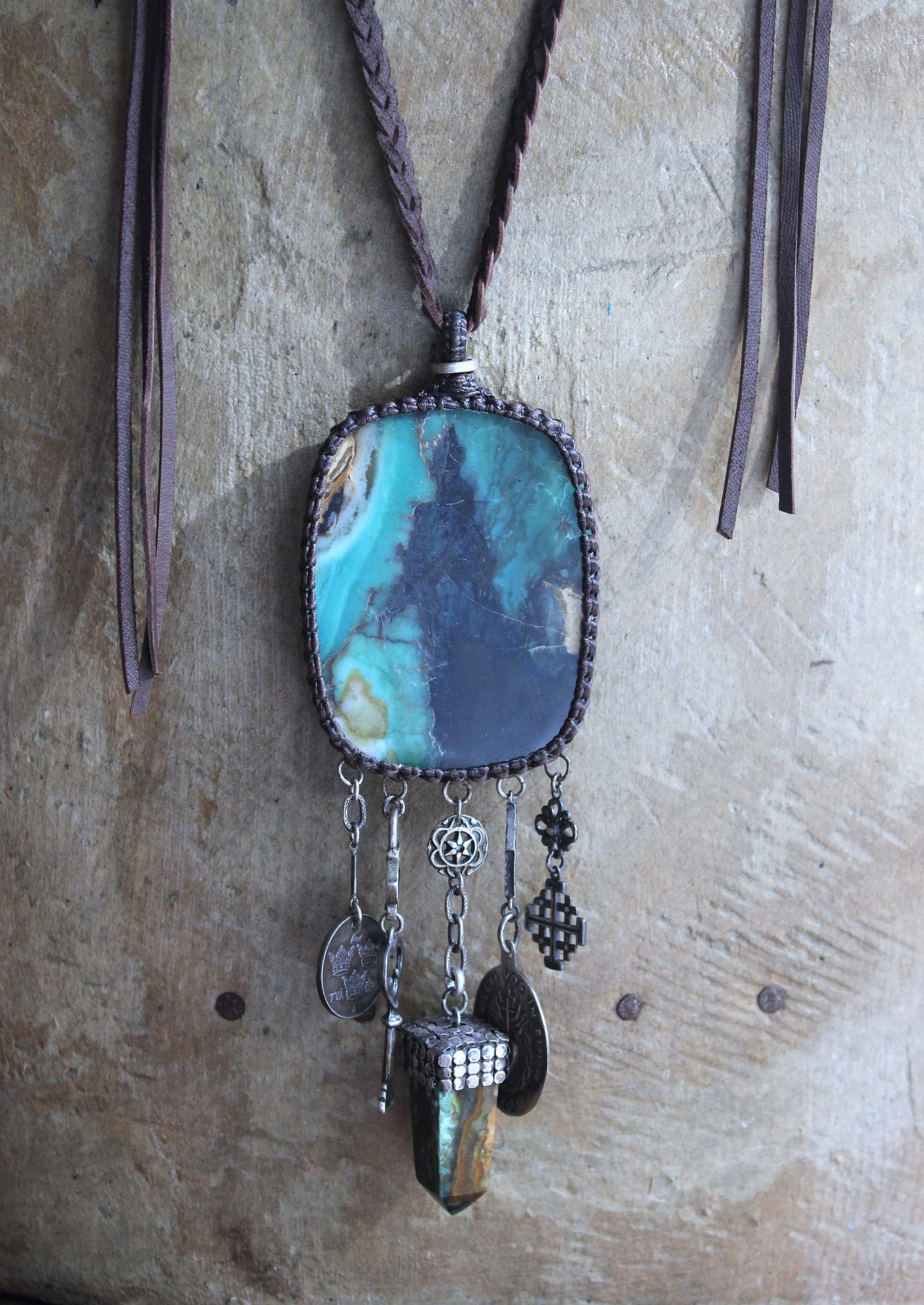 I Loved you to the End Necklace with Rare Quality Opalized Petrified Wood Pendant, SUPER RARE 1791 I Loved you to the End Sacred Heart Medal & Much More!