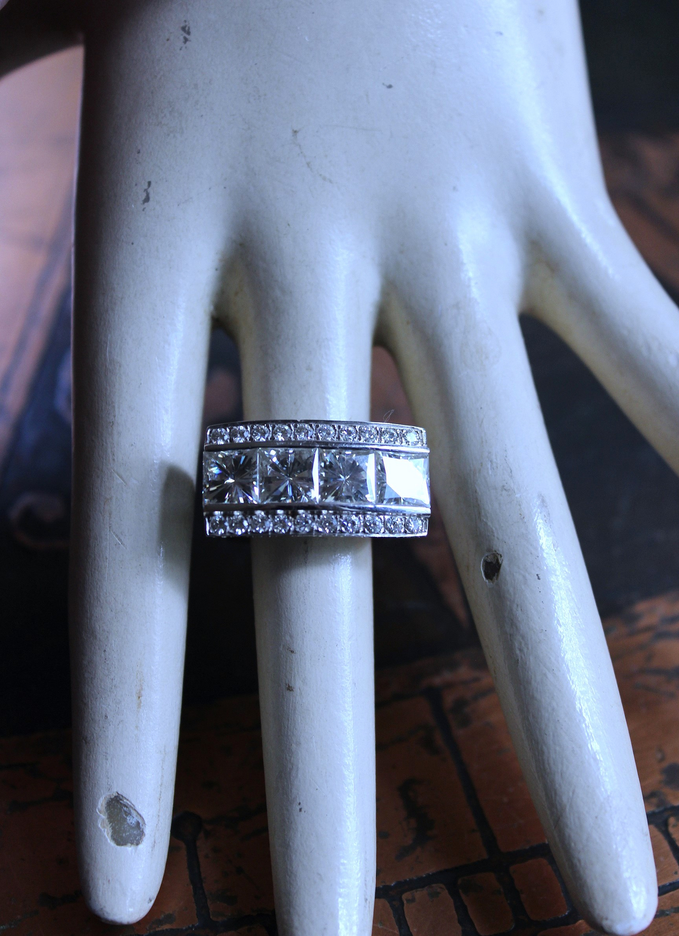 Custom Made One of a Kind 14 White Gold Certified Charles and Colvard 10.48 Carat Moissanite Ring