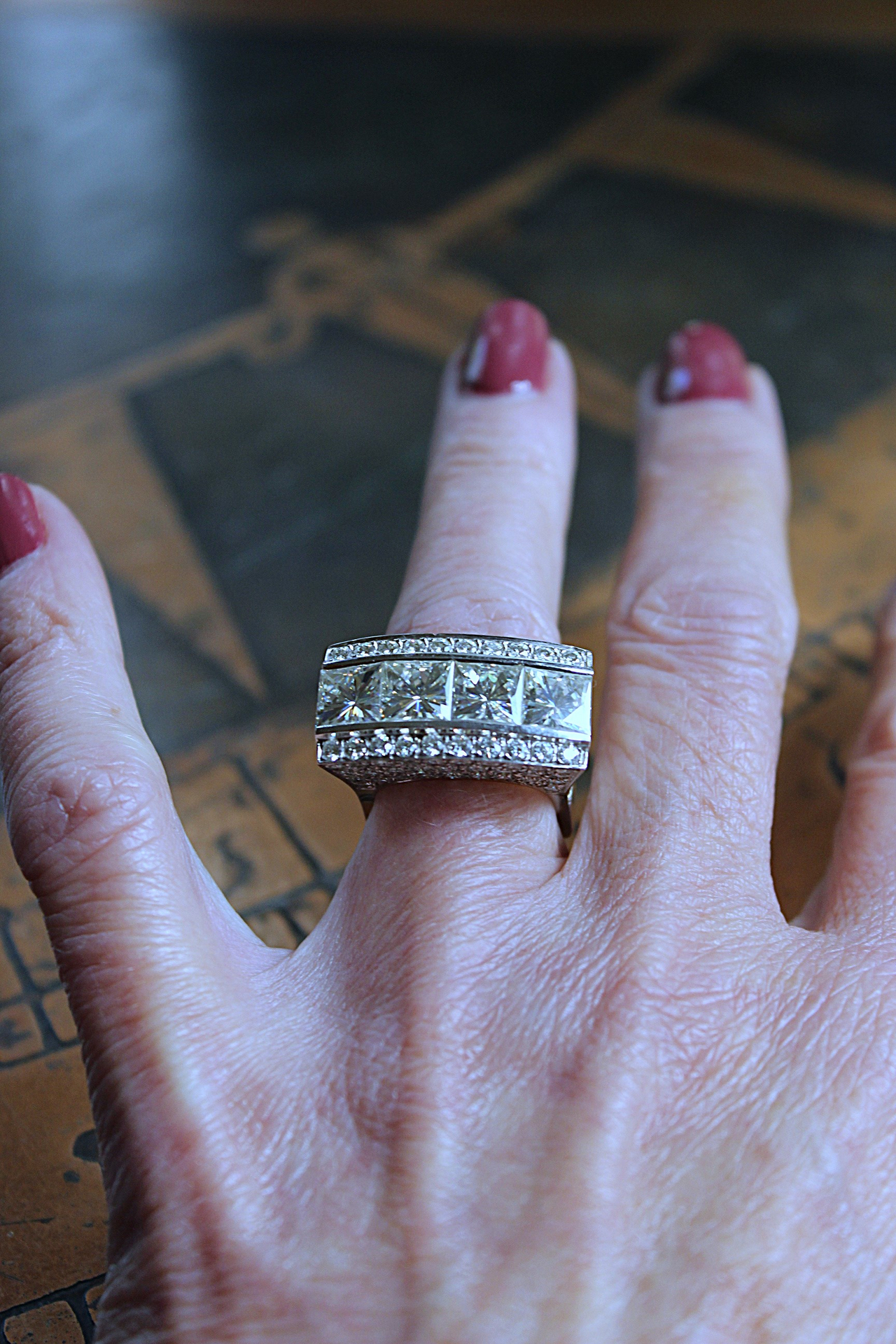 Custom Made One of a Kind 14 White Gold Certified Charles and Colvard 10.48 Carat Moissanite Ring