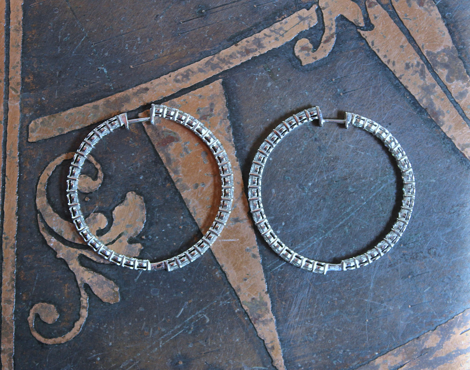 14K White Gold 7 Carat Moissanite Hoop Earrings - 50% OFF with purchase of Moissanite Ring!