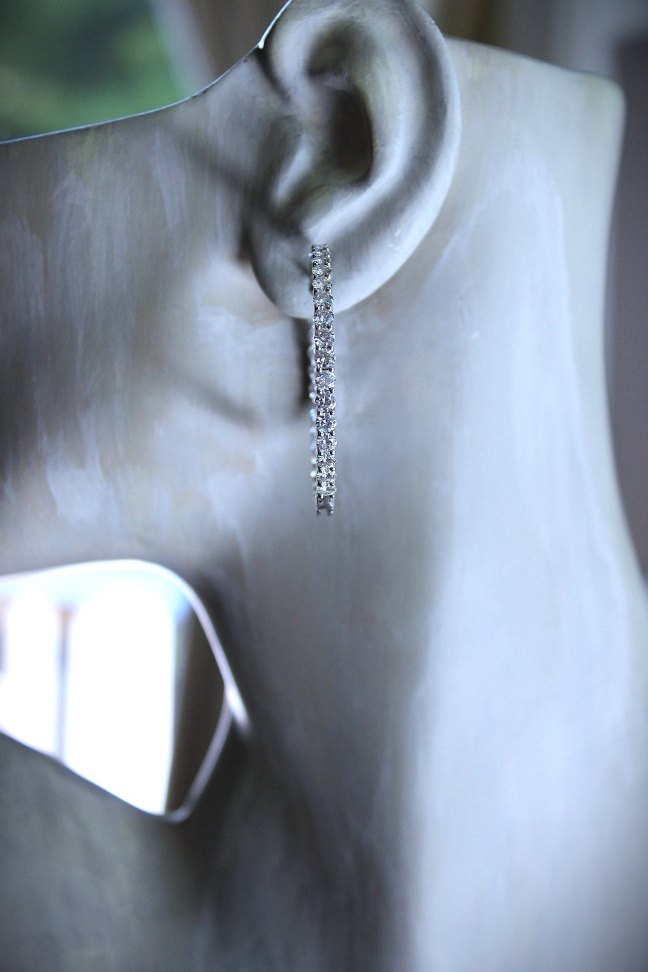 14K White Gold 7 Carat Moissanite Hoop Earrings - 50% OFF with purchase of Moissanite Ring!