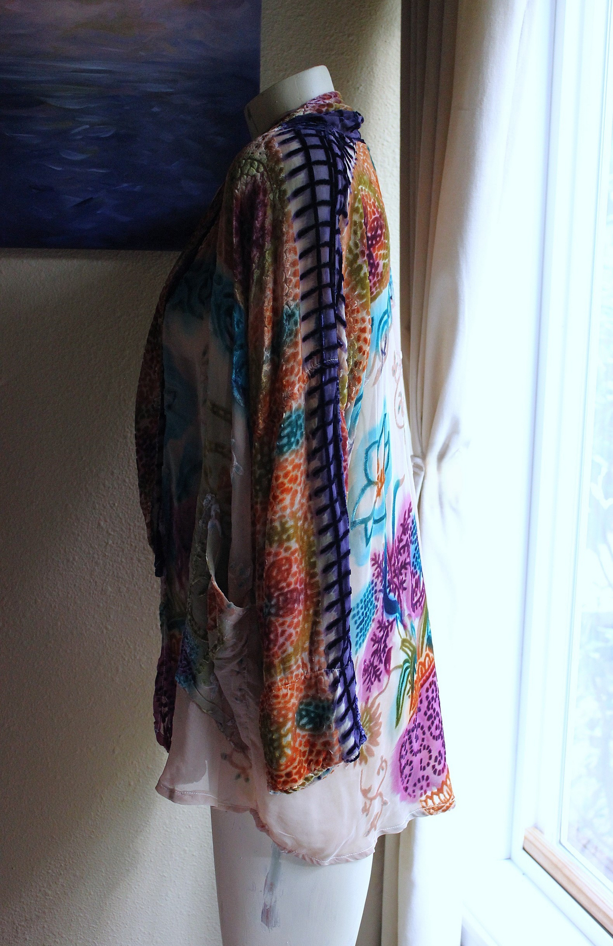 NEW! Vintage URU by Kristine St. Rrik Art to Wear Silk Velvet Short Duster
