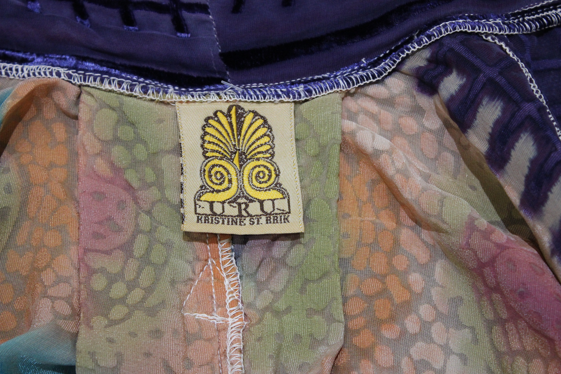 NEW! Vintage URU by Kristine St. Rrik Art to Wear Silk Velvet Short Duster