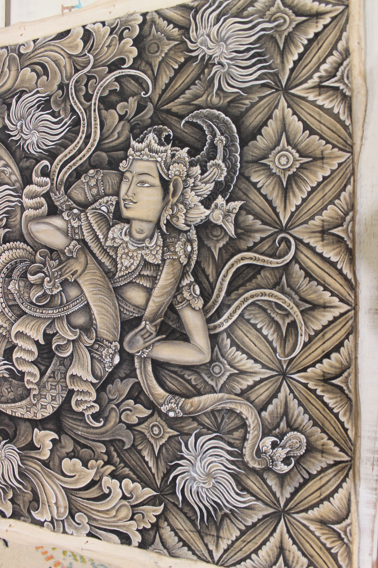 Signed Painting by Renowned Bali Artist I Dewa Made Oka Wiri - most likely of the Barong Lundung legend