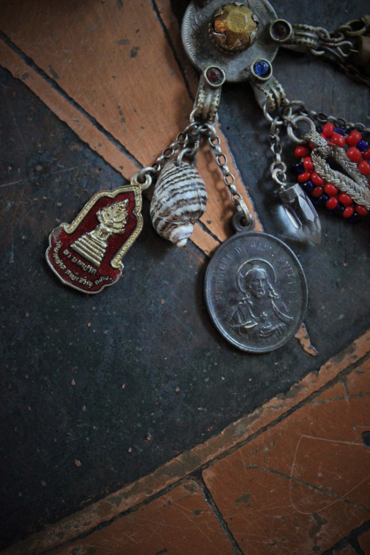 The Presence of God Wide Cuff Bracelet w/Amazing Gypsy Cuff,Antique & Vintage Medals and Drops,Beaded Banjara Tassel,Faceted Quartz Point & More!