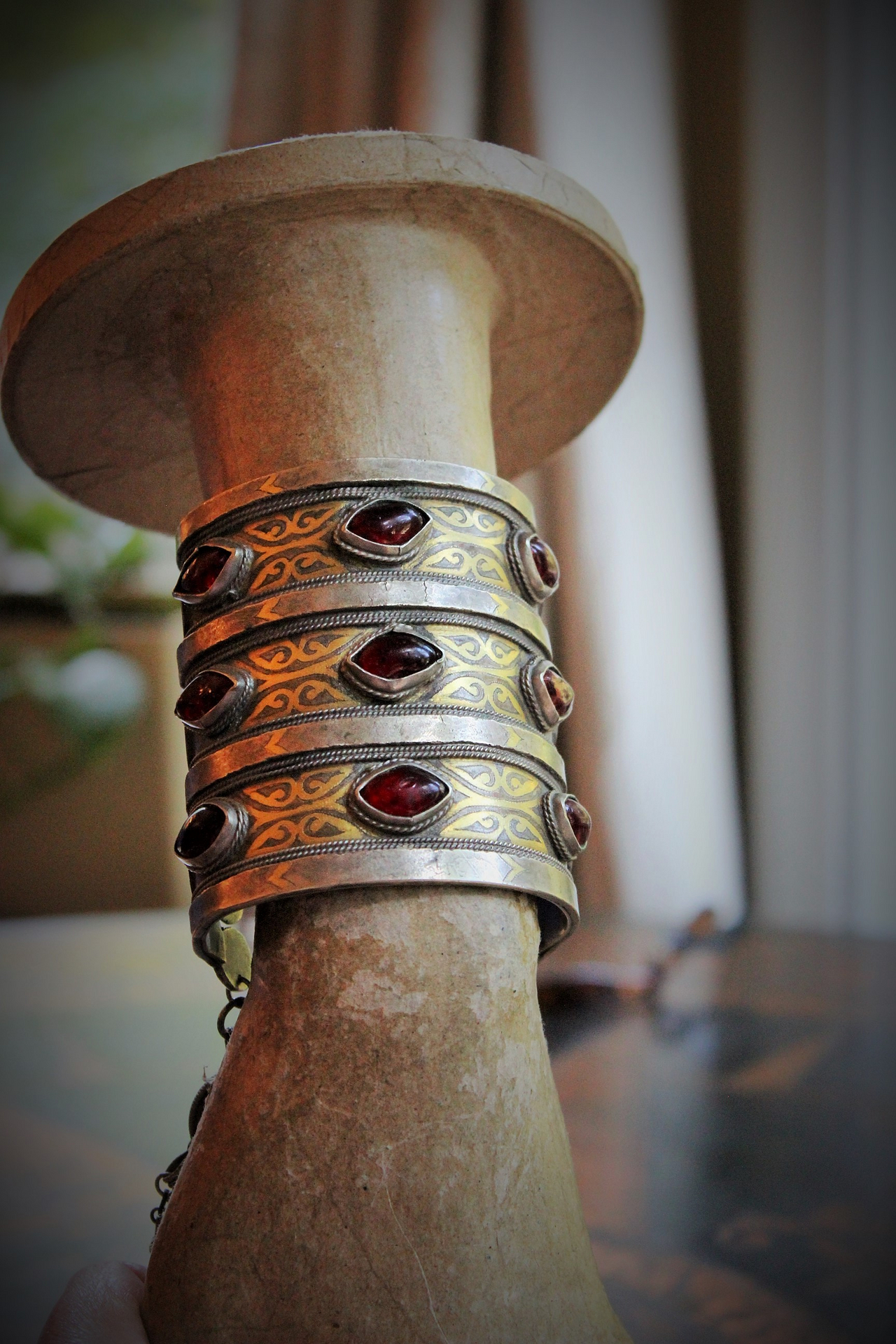 The Presence of God Wide Cuff Bracelet w/Amazing Gypsy Cuff,Antique & Vintage Medals and Drops,Beaded Banjara Tassel,Faceted Quartz Point & More!