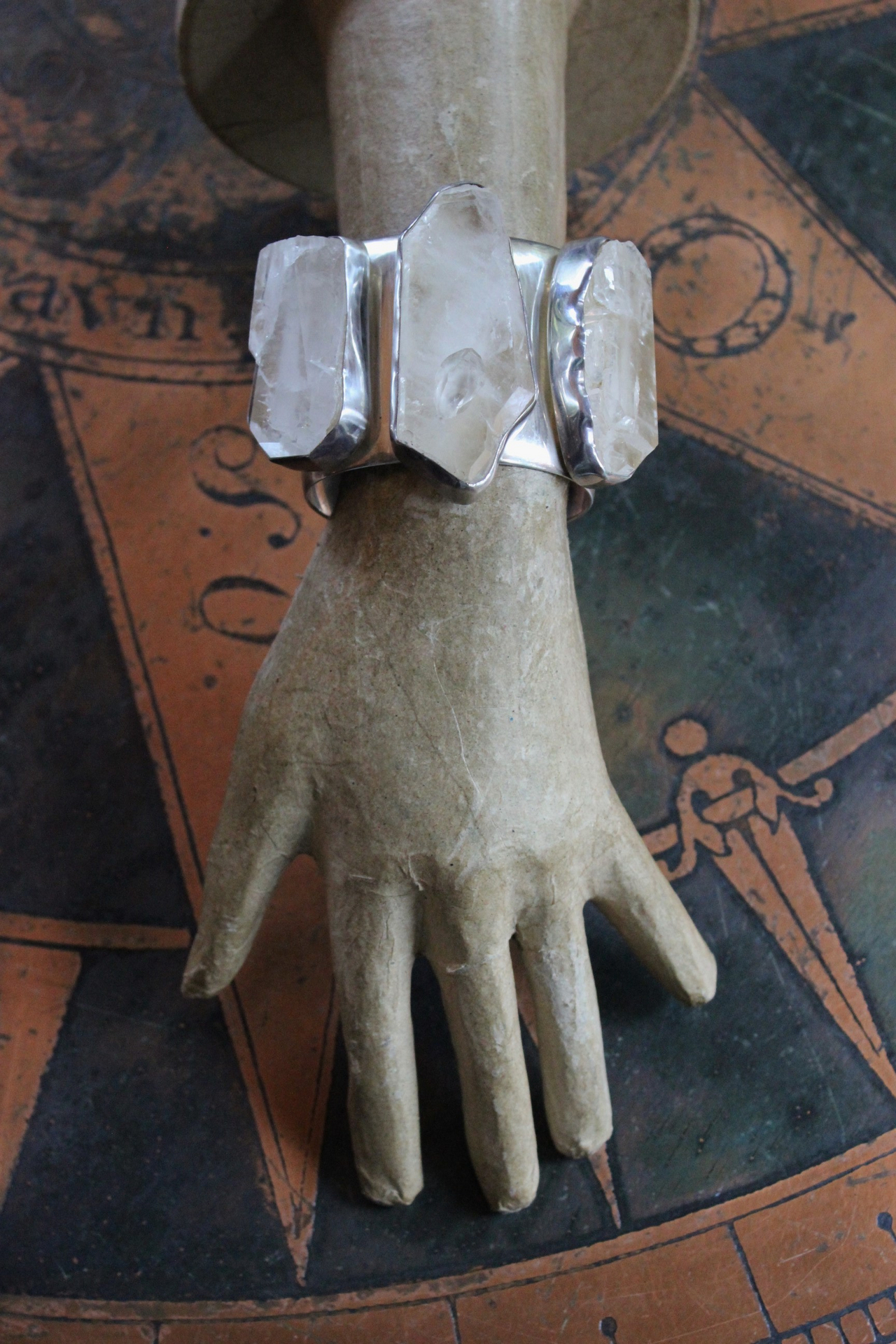 SOLD TO D SOLD TO D SOLD TO D Bless this Earth Vintage Rock Quartz Sterling Cuff & Pendant Set by Rebecca Collins