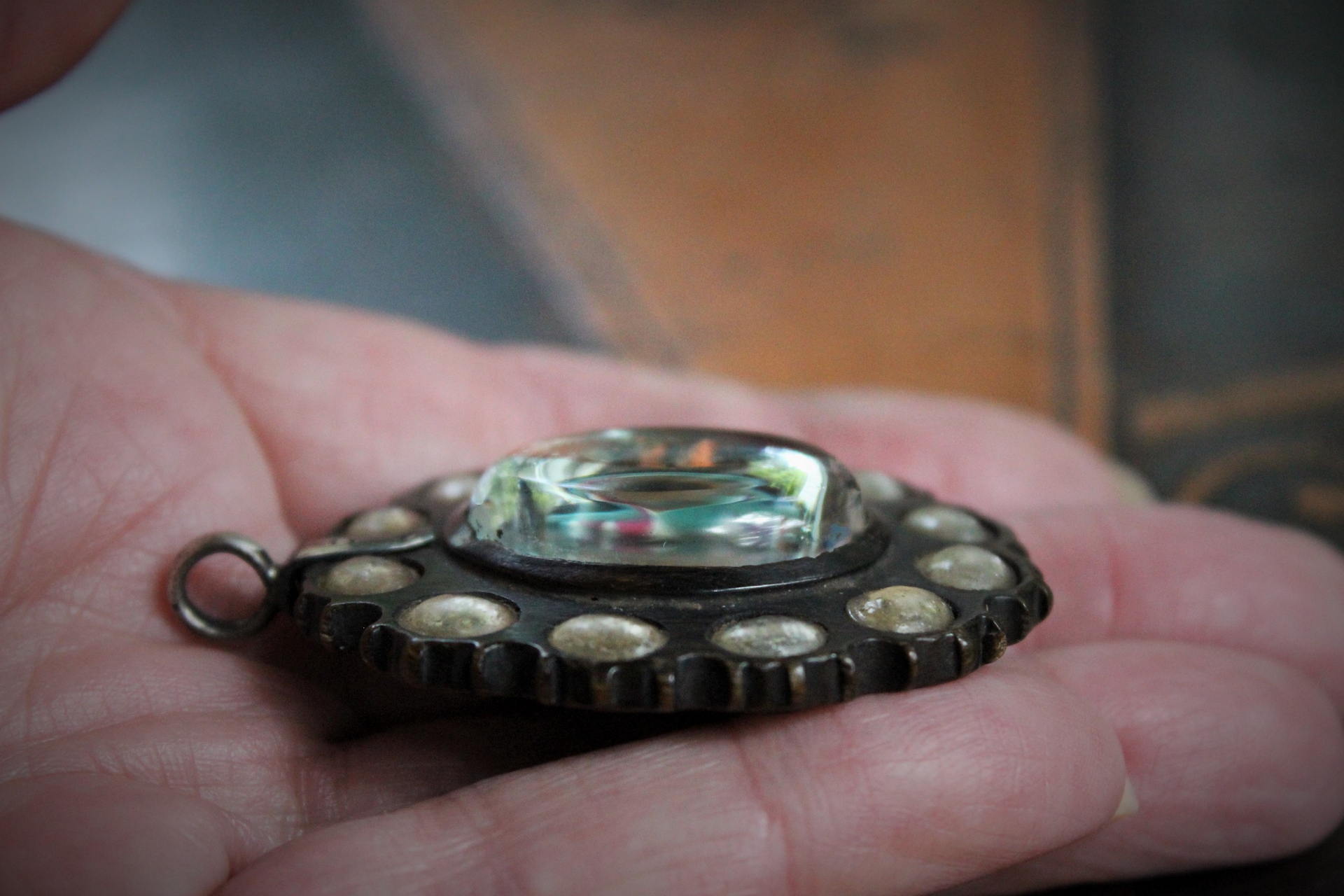 Incredibly Rare Antique 18th Century (or Earlier!)  Carved Wood Relic Pendant with 30 Relics