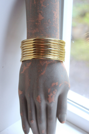 Set of 9 Milot Italy 14K Gold Bangle Bracelets